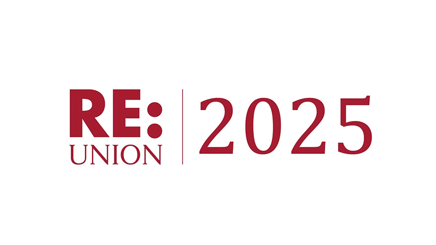 Re:union 2025 text turns into the words "Thank You Volunteers."