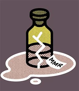 graphic of of vaccine bottle leaking